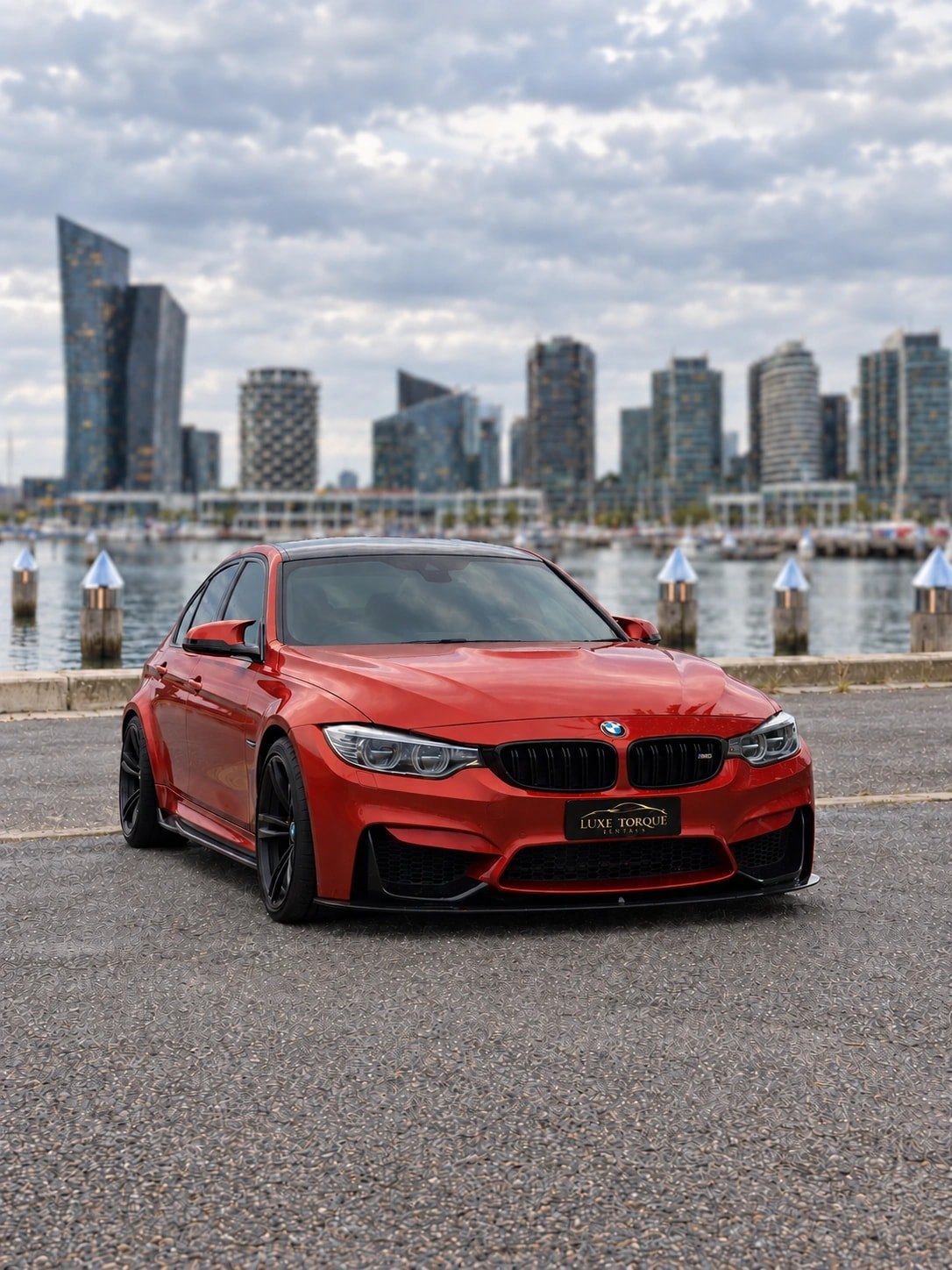 Our Sakhir Orange BMW M3 F80 with an edited Melbourne Docklands background